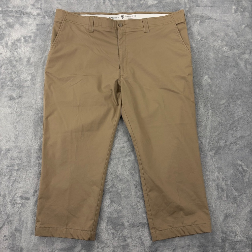 Oak Hill Khaki Pants Tech Straight Fit Tech Men's 44x24.5 Beige Stretch Comfort
